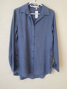 Cloth & Stone For Anthropologie Slate Blue Button-Down XS Retails at $98